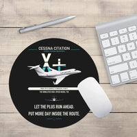 Thumbnail for Cessna Citation X+ design on black round mouse pad
