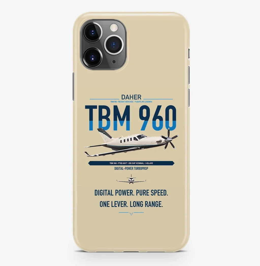Daher TBM 960 design on beige magsafe iphone case, for iPhone Pro Max