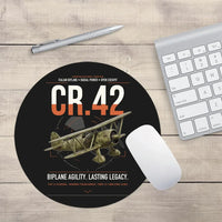 Thumbnail for Fiat CR.42 Falco design on black round mouse pad