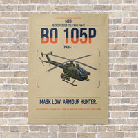 Thumbnail for MBB BO 105P PAH-1 vertical canvas print - no frame - beige background