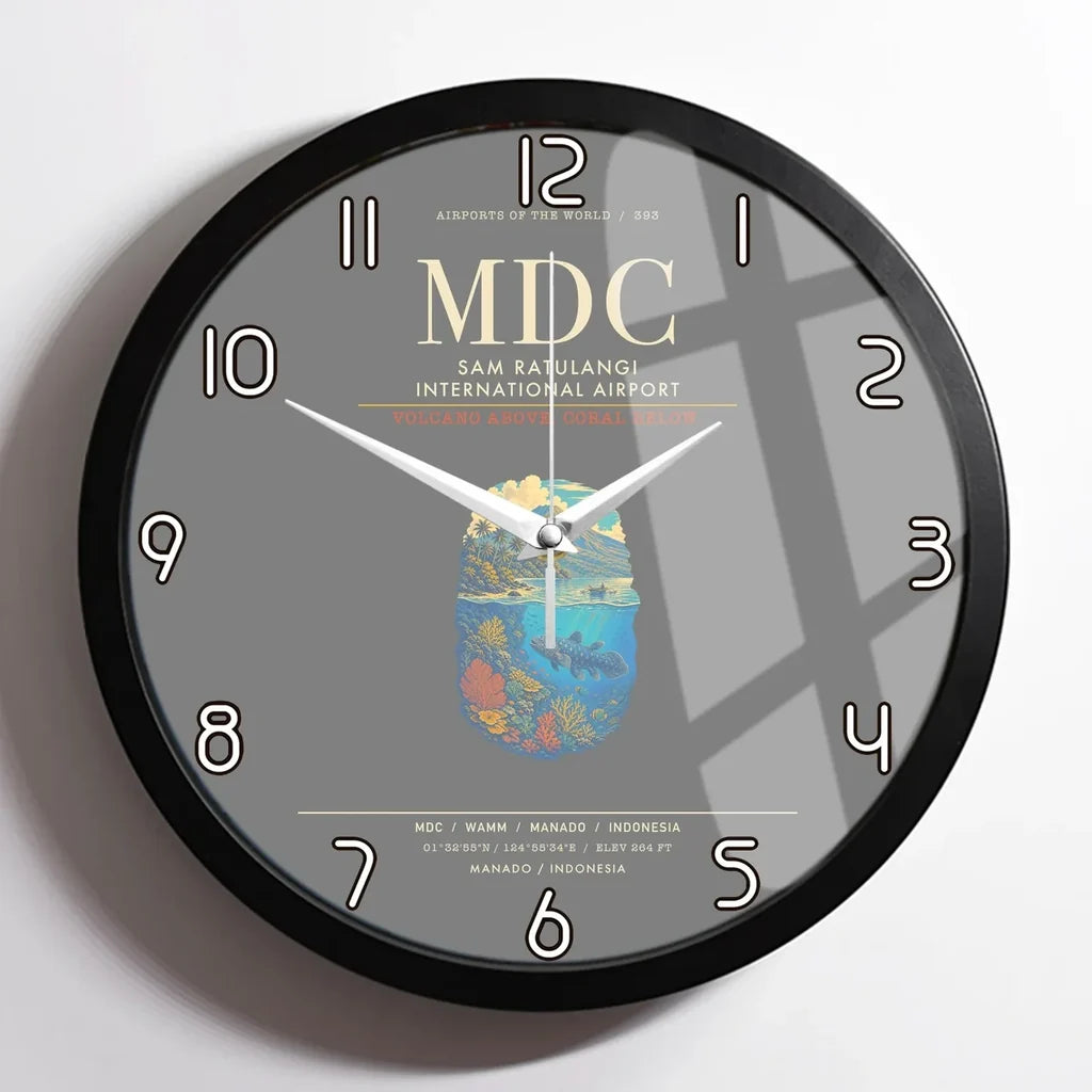 Sam Ratulangi International Airport Manado MDC Wall-Clock Framed - Gray