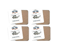 Thumbnail for Sikorsky SH-3H Sea King design on white 4 pieces set coaster