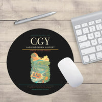 Thumbnail for Laguindingan Airport (CGY) design on black round mouse pad