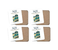 Thumbnail for Cornwall Airport Newquay (NQY) design on white 4 pieces set coaster