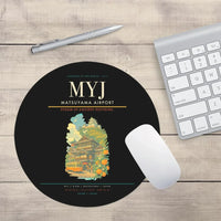 Thumbnail for Matsuyama Airport (MYJ) design on black round mouse pad