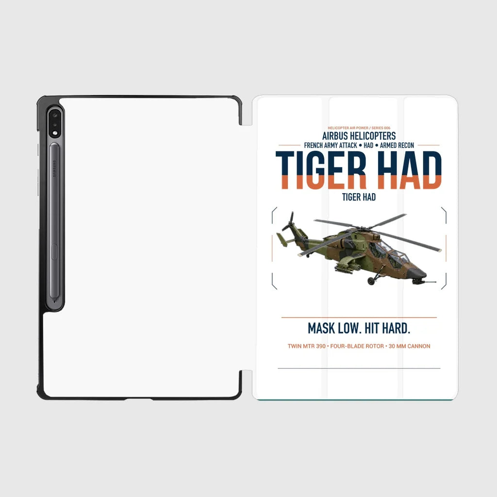 Airbus Helicopters Tiger HAD design on white samsung tablet tablet case
