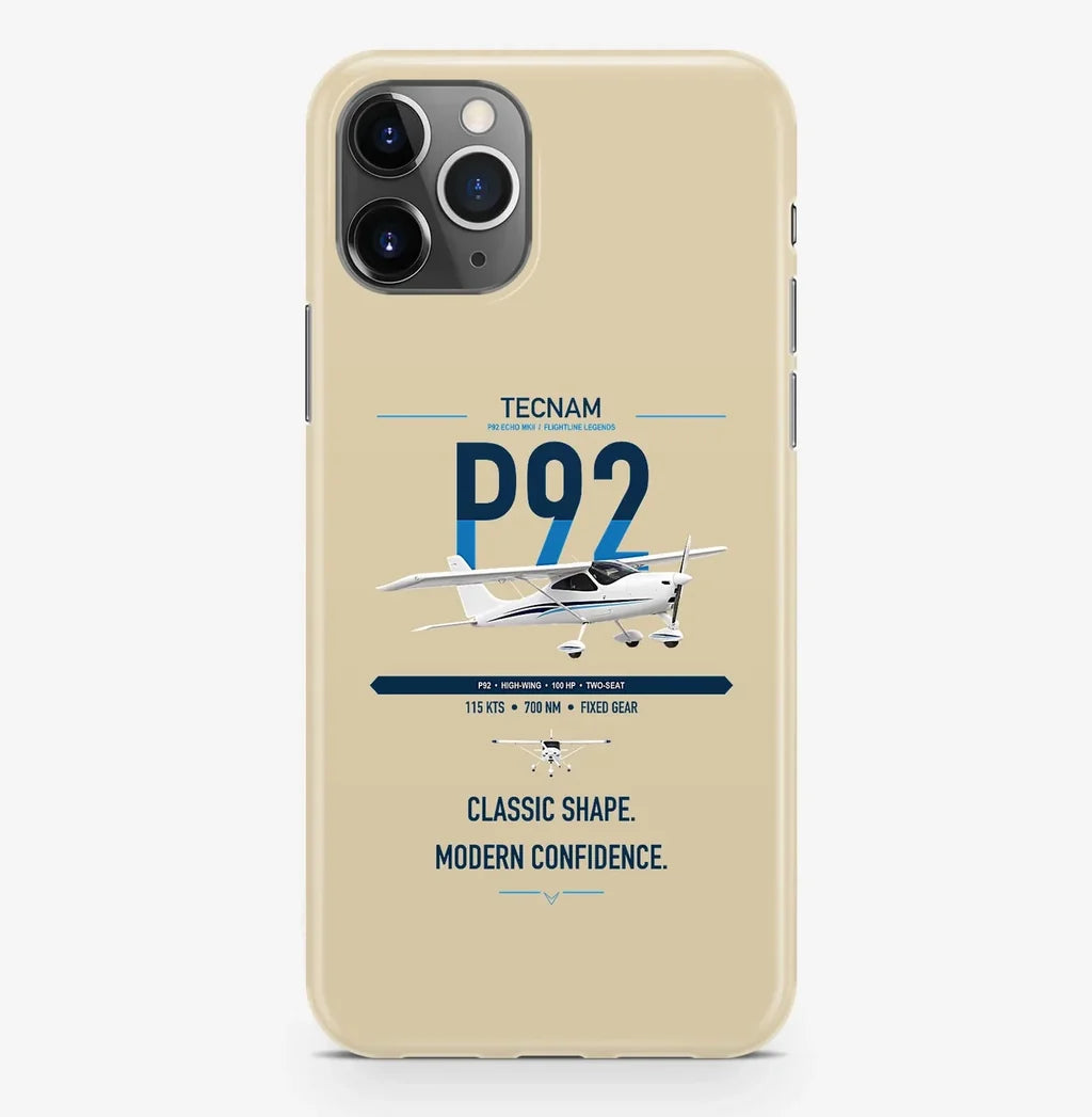 Tecnam P92 Echo MkII design on beige magsafe iphone case, for iPhone Pro Max
