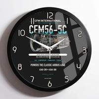 Thumbnail for CFM56-5C design on black framed wall clock