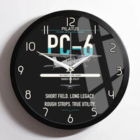 Thumbnail for Pilatus PC-6 Porter design on black framed wall clock