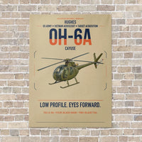 Thumbnail for Hughes OH-6A Cayuse vertical canvas print - no frame - beige background
