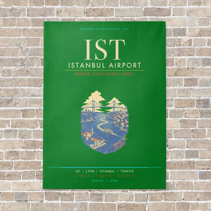 Istanbul Airport IST - Canvas Framed - Green