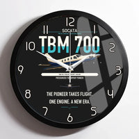 Thumbnail for Socata TBM 700 design on black framed wall clock