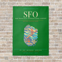 Thumbnail for San Francisco International Airport SFO - Canvas Framed - Green