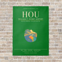 Thumbnail for William P. Hobby Airport HOU - Canvas Framed - Green