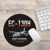 Thumbnail for EC-130H Compass Call design on black round mouse pad