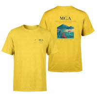 Thumbnail for Augusto C. Sandino International Airport (MGA) design printed on yellow double-side t-shirt