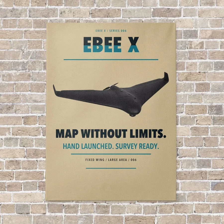 AgEagle eBee X vertical canvas print - no frame - beige background