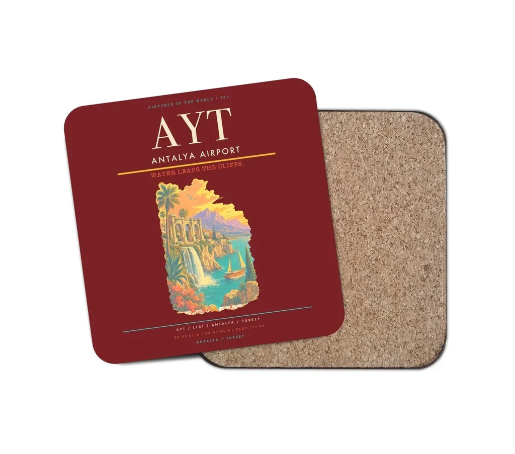 Antalya Airport AYT Coaster 1-Piece - Dark Red