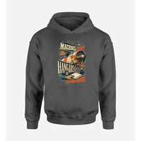 Thumbnail for SIGNAL 653 - Machines Sleep. Hangars Remember. design on dark gray hoodie single side