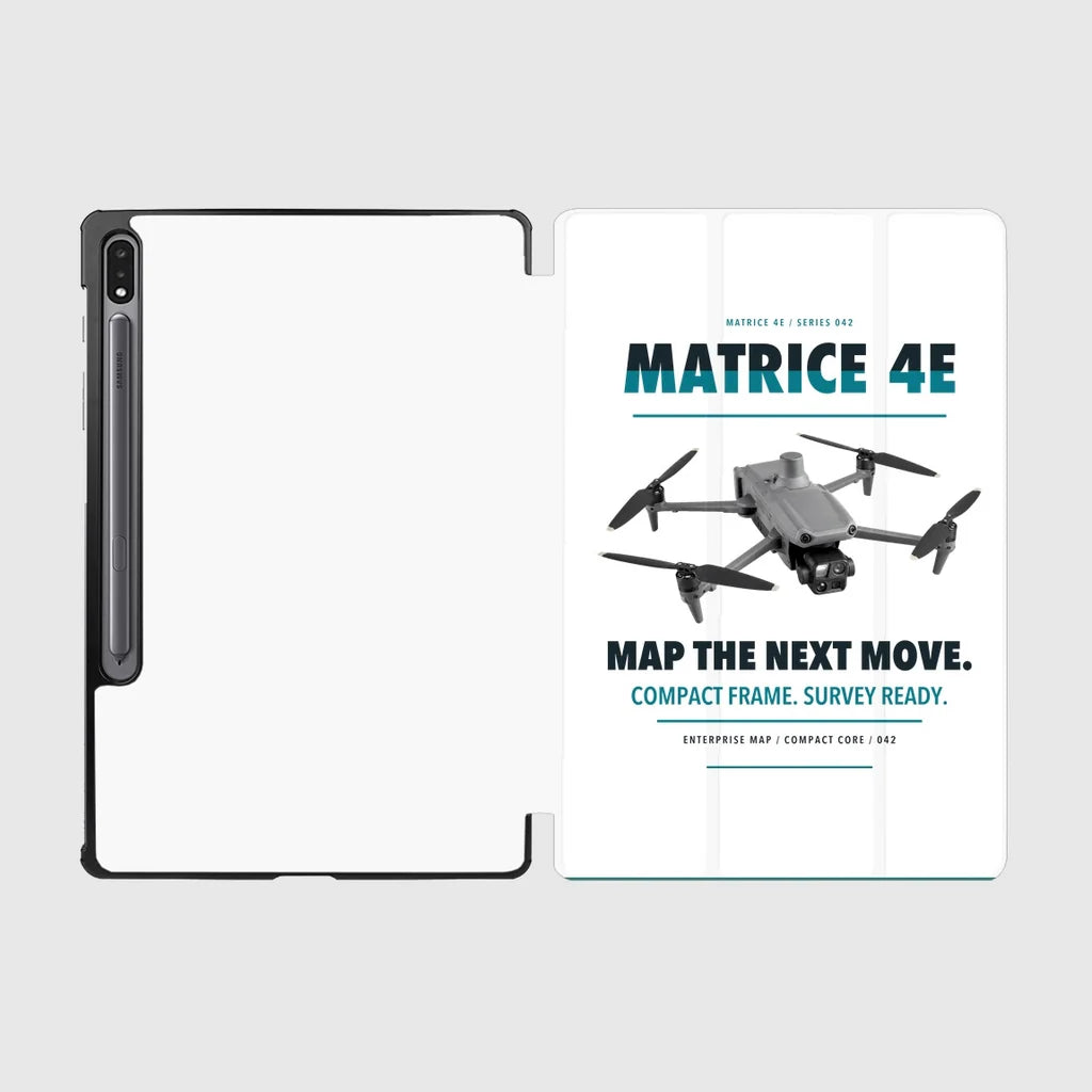 DJI Matrice 4E design on white samsung tablet tablet case