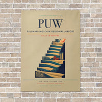 Thumbnail for Pullman–Moscow Regional Airport PUW vertical canvas print - no frame - beige background
