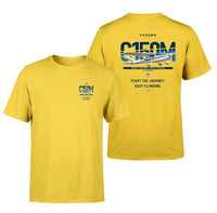 Thumbnail for Cessna 150M design on yellow t-shirt, double-side print
