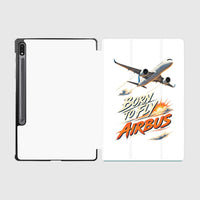 Thumbnail for Born To Fly Airbus design on white samsung tablet tablet case