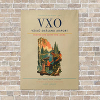 Thumbnail for Växjö Småland Airport VXO vertical canvas print - no frame - beige background