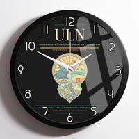 Thumbnail for Chinggis Khaan International Airport (ULN) design on black framed wall clock