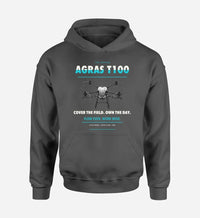 Thumbnail for DJI Agras T100 design on dark gray hoodie single side