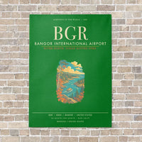 Thumbnail for Bangor International Airport BGR - Canvas Framed - Green
