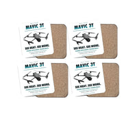 Thumbnail for DJI Mavic 3 Thermal design on white 4 pieces set coaster