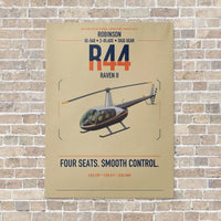 Thumbnail for Robinson R44 Raven II vertical canvas print - no frame - beige background
