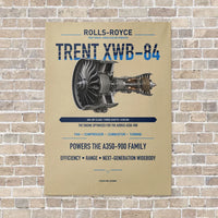 Thumbnail for TRENT XWB-84 vertical canvas print - no frame - beige background