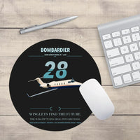 Thumbnail for Bombardier Learjet 28 design on black round mouse pad