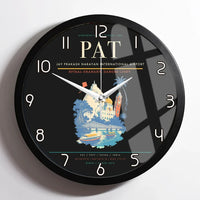 Thumbnail for Jay Prakash Narayan International Airport (PAT) design on black framed wall clock