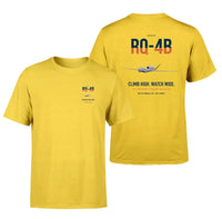 Thumbnail for RQ-4B Global Hawk design on yellow double-side t-shirt, double-side print