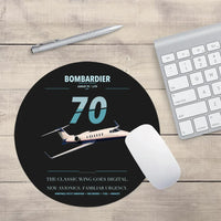 Thumbnail for Bombardier Learjet 70 design on black round mouse pad