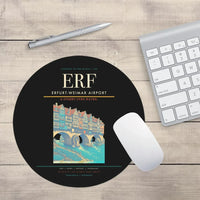 Thumbnail for Erfurt-Weimar Airport (ERF) design on black round mouse pad