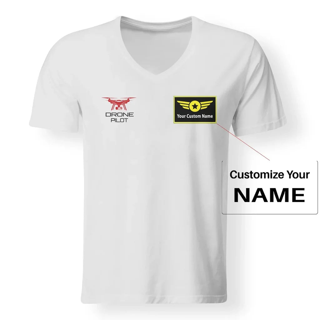 Drone Pilot Designed Designed V-Neck T-Shirts - view 18