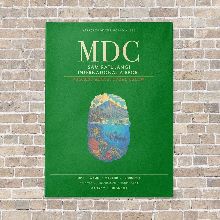 Sam Ratulangi International Airport MDC - Canvas Framed - Green