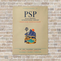 Thumbnail for Palm Springs International Airport PSP vertical canvas print - no frame - beige background
