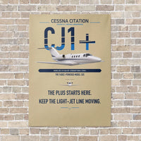 Thumbnail for Cessna Citation CJ1+ vertical canvas print - no frame - beige background