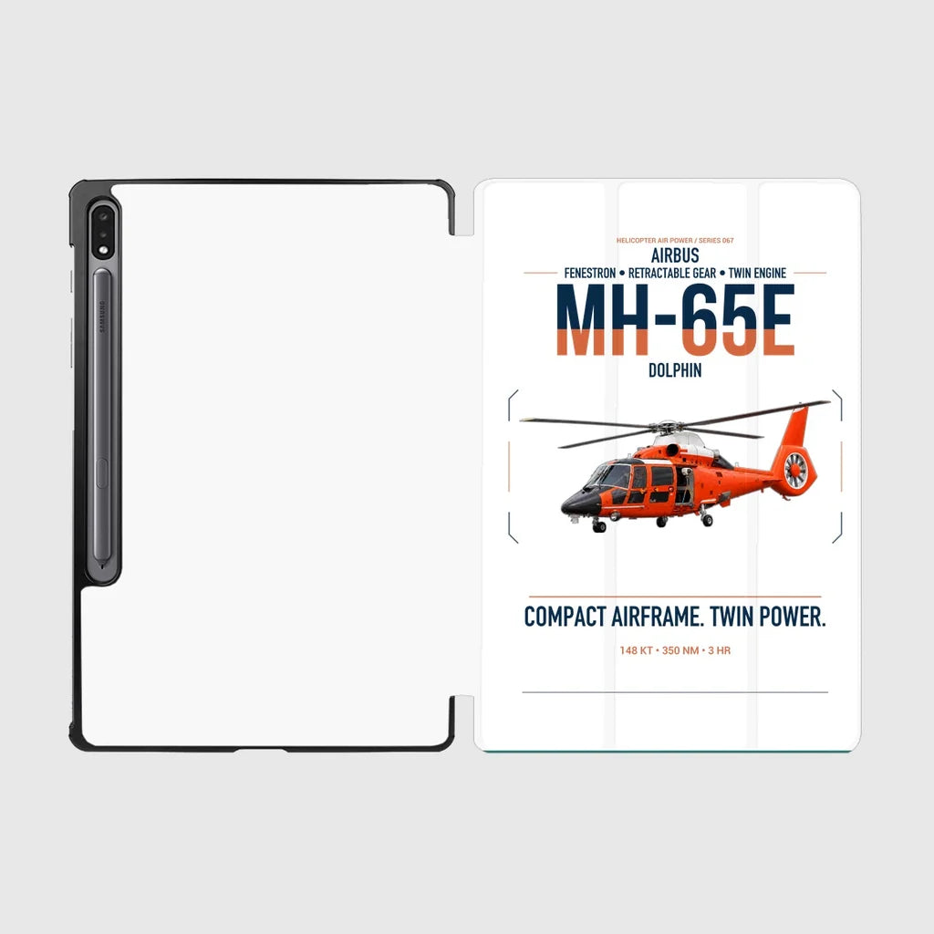 Airbus MH-65E Dolphin design on white samsung tablet tablet case