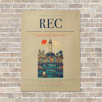 Thumbnail for Recife Guararapes - Gilberto Freyre International Airport REC vertical canvas print - no frame - beige background