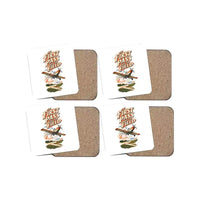 Thumbnail for The First Pass Wakes The Field design on white 4 pieces set coaster