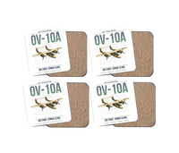 Thumbnail for OV-10A Bronco design on white 4 pieces set coaster