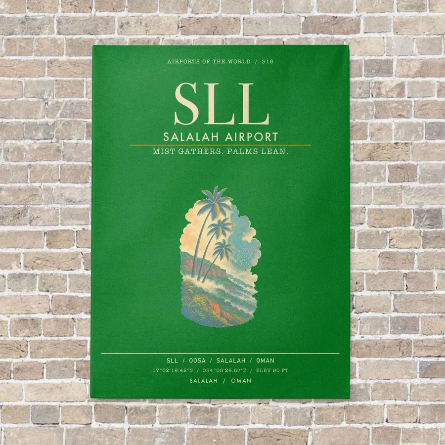 Salalah Airport SLL - Canvas Framed - Green