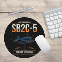 Thumbnail for SB2C-5 Helldiver design on black round mouse pad