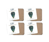 Thumbnail for Leon-Mba International Airport (LBV) design on white 4 pieces set coaster